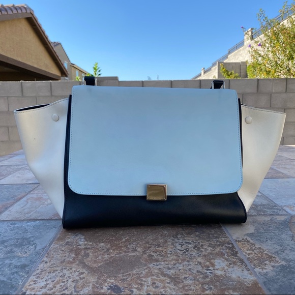 SOLD Celine Large Trapeze Leather Satchel - Picture 3 of 15